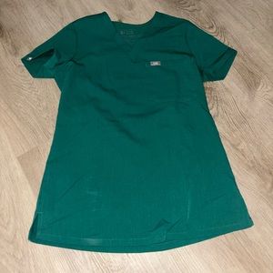 Forest green Figs scrub top